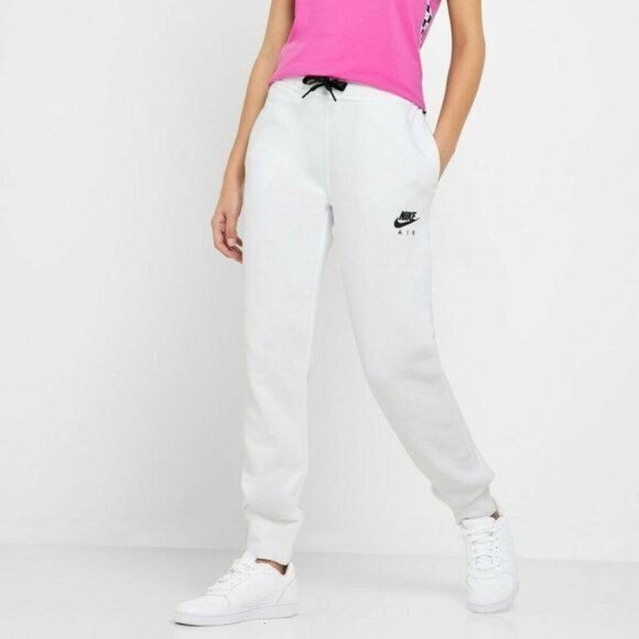NIKE AIR Sportswear Joggers Women's Fleece Sweatpants White AR3658 SZ S NEW - Picture 1 of 8